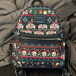 Loungefly Disney Parks Festive Backpack - Black and Red
